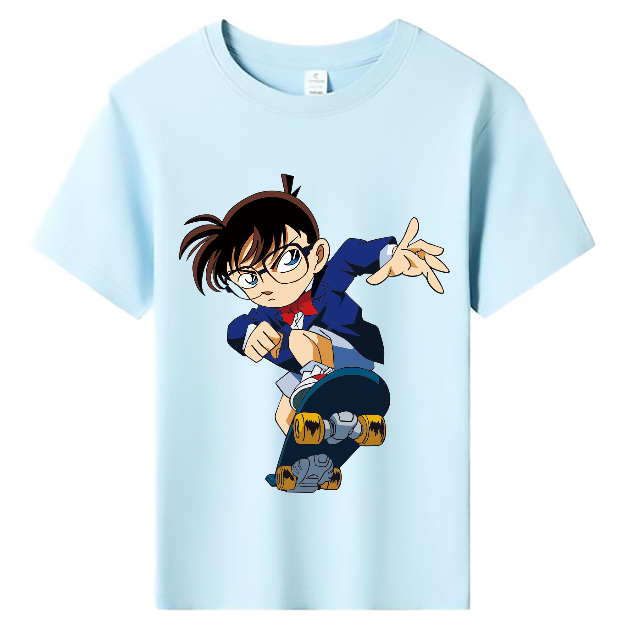 （画像用） 名探偵コナン 江戸川 コナン Detective Conan Conan Edogawa 綿100％キッズTシャツ（フロントプリント）